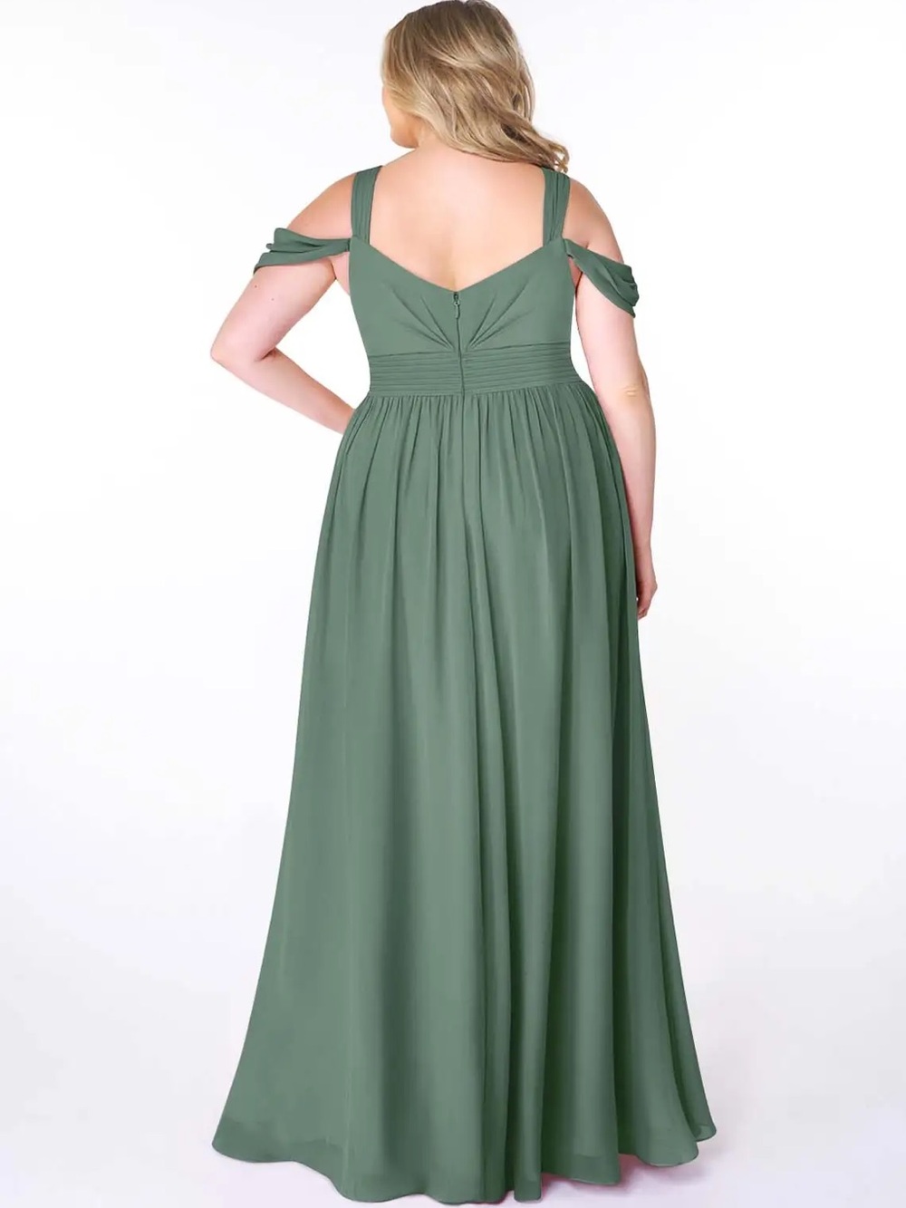 Azazie Lianne Sage Green Chiffon Bridesmaid Dress - Picture 13 of 15
